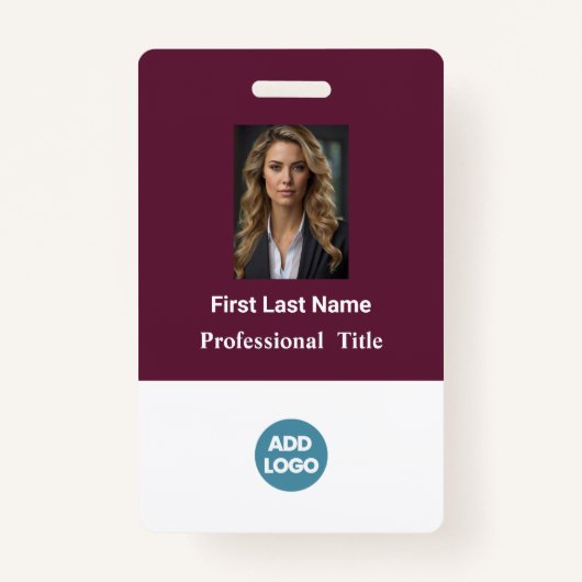 Aangepaste ID-badge voor werknemers - naam, foto, Badge (Voorkant)