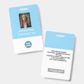 Aangepaste ID-badge voor werknemers - naam, foto,  Badge (Voor- en achterkant)