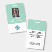 Aangepaste ID-badge voor werknemers - naam, foto,  Badge (Voor- en achterkant)