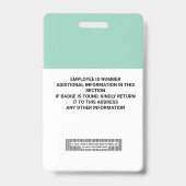 Aangepaste ID-badge voor werknemers - naam, foto,  Badge (Achterkant)