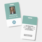 Aangepaste ID-badge voor werknemers - naam, foto,  Badge (Voor- en achterkant)