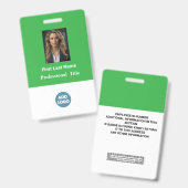 Aangepaste ID-badge voor werknemers - naam, foto, Badge (Voor- en achterkant)