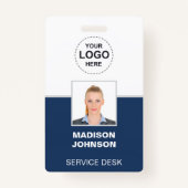 Aangepaste ID-badge – werknemer foto, Logo, barcod Badge (Voorkant)