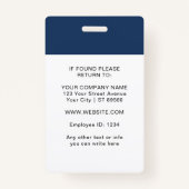Aangepaste ID-badge – werknemer foto, Logo, barcod Badge (Achterkant)