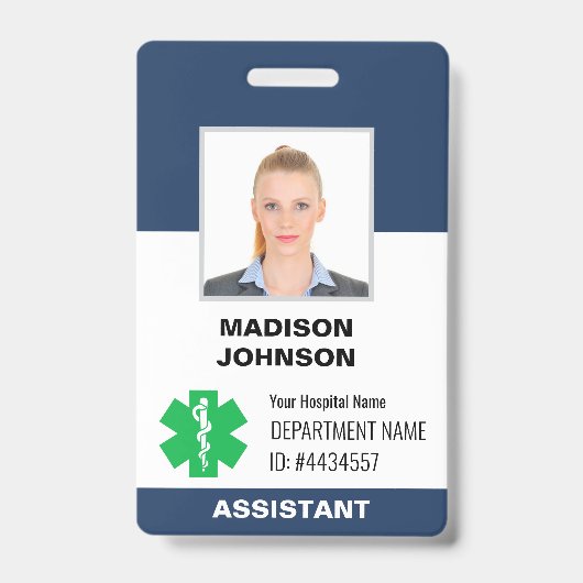 Aangepaste ID-badge – werknemer foto, Logo, barcod Badge (Voorzijde)