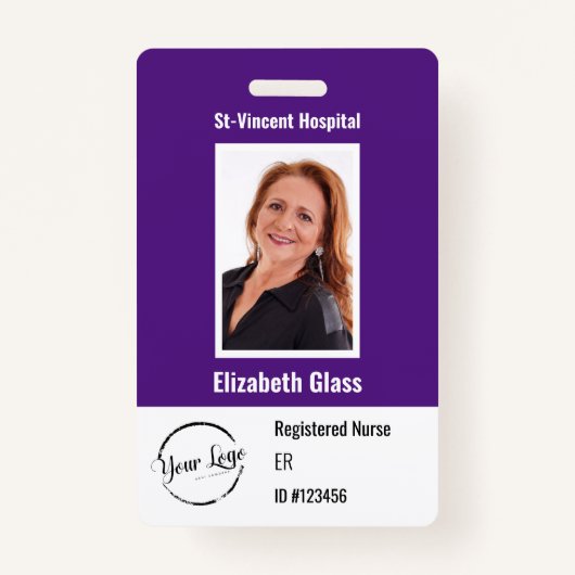 Aangepaste ID BarCode Logo-naamplaatje van foto-ID Badge (Voorkant)