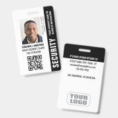 Aangepaste ID Beveiligingsbeambte QR-code Foto Naa Badge (Voor- en achterkant)