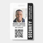 Aangepaste ID Beveiligingsbeambte QR-code Foto Naa Badge (Voorzijde)