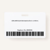 Aangepaste ID-fotonaam werknemer Badge (Achterkant)