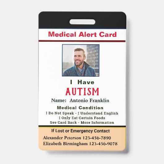 Aangepaste ID-identificatie Kind Adult Foto Badge (Voorzijde)