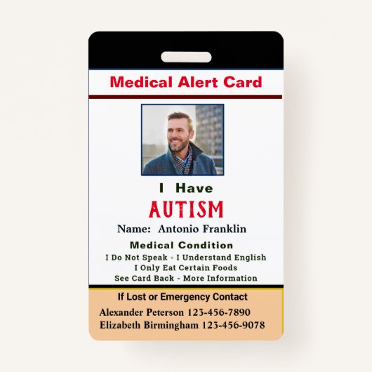 Aangepaste ID-identificatie Kind Adult Foto Badge (Voorkant)