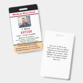 Aangepaste ID Identificatie Kind Volwassene Foto N Badge (Voor- en achterkant)