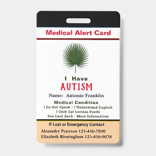 Aangepaste ID-identificatie Kind Volwassene Naam Badge (Voorzijde)