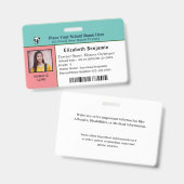 Aangepaste ID Identificatiekaart Kind Jongen Meisj Badge (Voor- en achterkant)