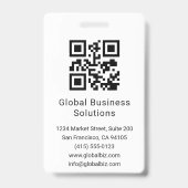 Aangepaste ID Kaart QR-code Bedrijfsnaam werknemer Badge (Achterkant)