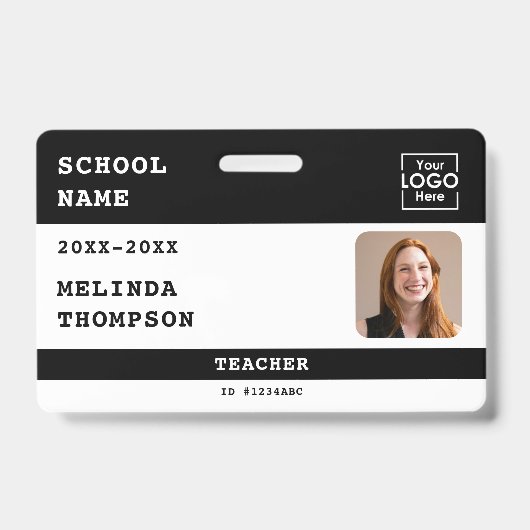 Aangepaste ID-kaart voor docenten Sjabloon schooln Badge (Voorzijde)