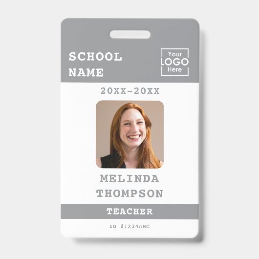 Aangepaste ID-kaart voor leraren School Sjabloonna Badge (Voorzijde)