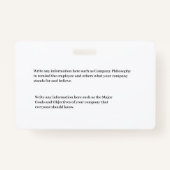 Aangepaste ID medewerker-ID Identificatiedag foto- Badge (Achterkant)