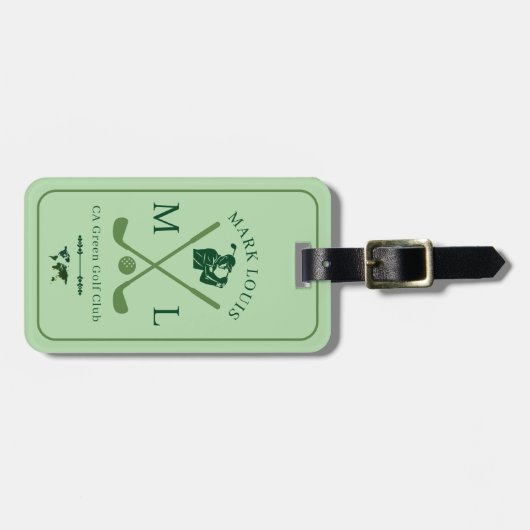 Aangepaste ID Sage Green Label voor Golfers Bagagelabel (Voorkant horizontaal)