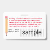 Aangepaste ID School Studenten Identificatie Badge (Achterkant)