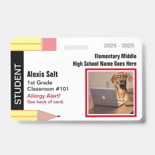 Aangepaste ID School Studenten Identificatie Badge (Voorzijde)