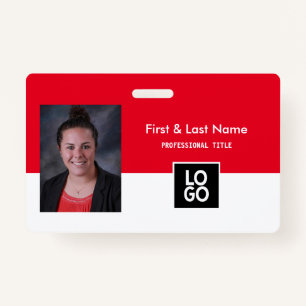 Aangepaste ID voor foto-ID Rood minimumaantal Eenv Badge