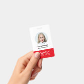 Aangepaste ID Werknemer Foto QR CODE LOGO ROOD Badge (Handheld)