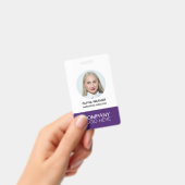 Aangepaste ID Werknemersfoto QR CODE LOGO PURPER Badge (Handheld)