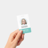 Aangepaste ID Werknemersfoto QR CODE LOGO TEAL Badge (Handheld)