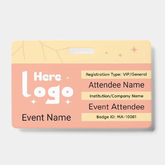 Aangepaste identificatiebadge met QR-code en logo Badge (Voorzijde)