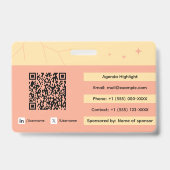 Aangepaste identificatiebadge met QR-code en logo Badge (Achterkant)