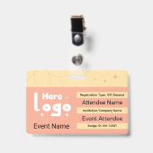 Aangepaste identificatiebadge met QR-code en logo Badge (Voorzijde met clip)