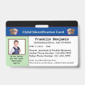 Aangepaste identiteitskaart met foto van kind badge (Voorzijde)