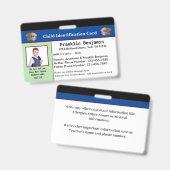 Aangepaste identiteitskaart met foto van kind badge (Voor- en achterkant)