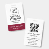Aangepaste identiteitskaart QR-code Zakelijke naam Badge (Voor- en achterkant)