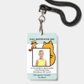 Aangepaste identiteitskaart voor kinderen met foto badge (Voorzijde met lanyard)