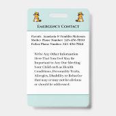 Aangepaste identiteitskaart voor kinderen met foto badge (Achterkant)