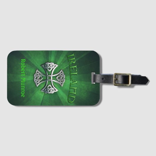 Aangepaste Ierland Celtic Cross Bagagelabel (Voorkant (horizontaal))