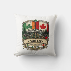 Aangepaste Ierse Canadese Vlag Stad Provincie Erfg Kussen