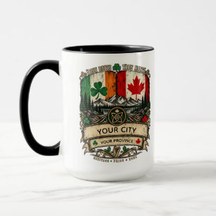 Aangepaste Ierse Canadese Vlag Stad Provincie Erfg Mok