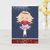 Aangepaste Ierse dansdag voor blond meisje Kaart (Gele Bloem)