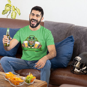 Aangepaste Ierse Leprechaun Hou Mijn Bieren Klaver T-shirt
