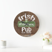 Aangepaste Ierse Pub Old Keg Effect Sign Grote Klok (Huis)