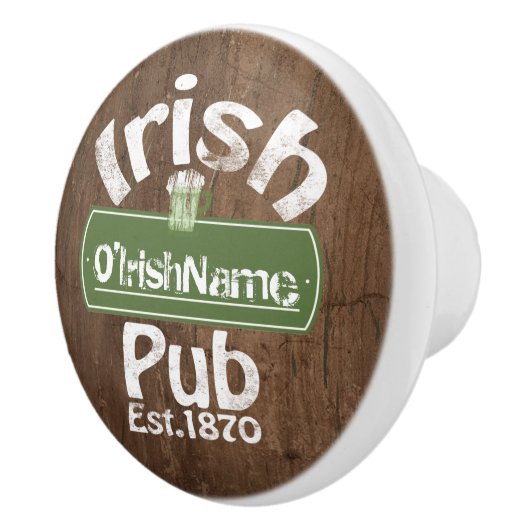 Aangepaste Ierse Pub Old Keg Effect Sign Keramische Knop (Rechts)