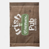 Aangepaste Ierse Pub Old Keg Effect Sign Theedoek (Verticaal)