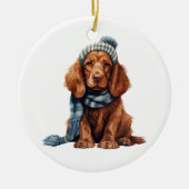Aangepaste Ierse Setter Dog Keramisch Ornament (Voorkant)