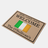 Aangepaste Ierse vlag Naam van familie van de vlag Deurmat (Schuin)