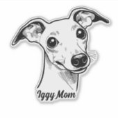 Aangepaste Iggy Gift voor Italiaanse Greyhound Dog Sticker (Voorkant)