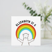 Aangepaste ijsbeer en regenboog verjaardagsuitnodi (Staand voorkant)