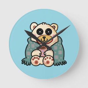 Aangepaste ijsbeer met koffie   Mooie winterkunst Ronde Klok